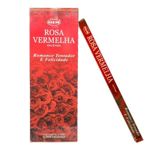 Imagem de Incenso Natural HEM - Rosa Vermelha 8 Varetas