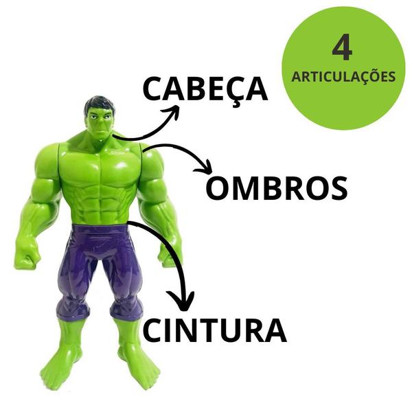 Imagem de Incrível Hulk Brinquedo Articulado 22CM Infantil Marvel Vingadores