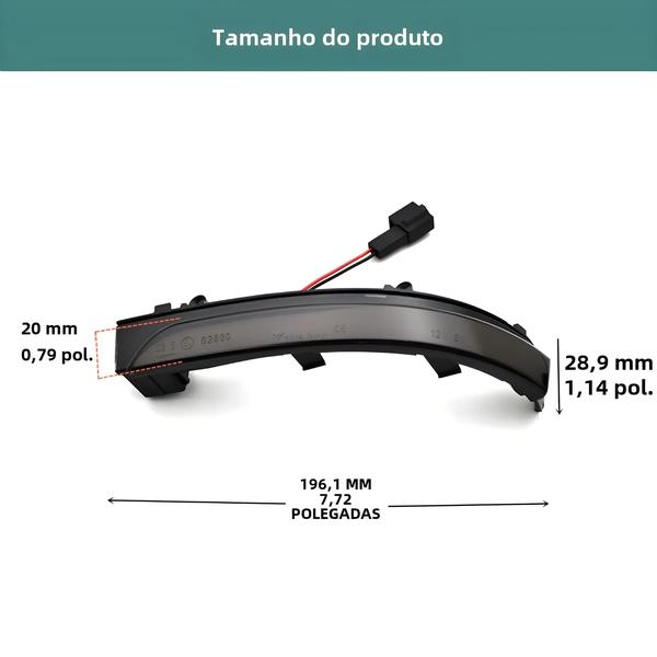 Imagem de Indicador de Espelho Lateral com Luz de Sinal de Giro Dinâmica LED para VW Jetta MK6, Gol, Voyage G6/G7 e Spacefox