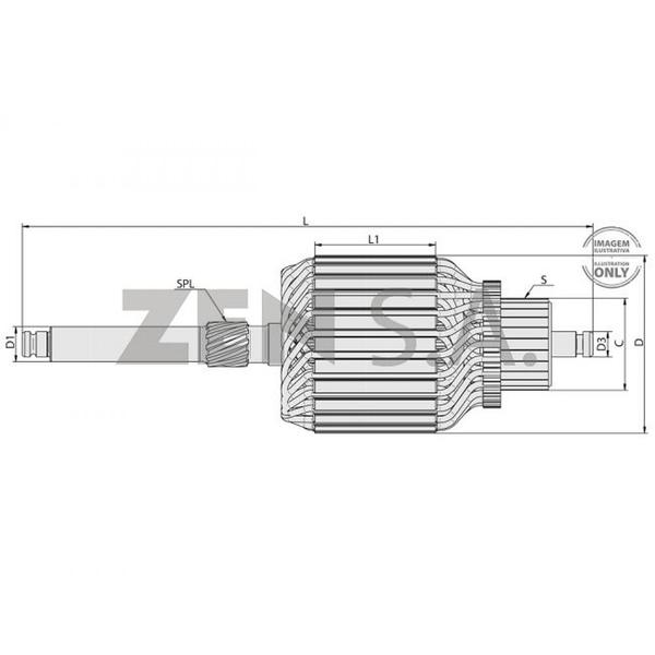 Imagem de Induzido de Partida Vw Fox Polo Gol Saveiro Fusca Kombi