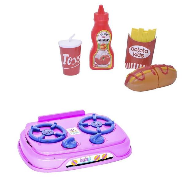 Imagem de Infantil Kit Menina Mercadinho Air Fryer Comidinhas 35 Peças