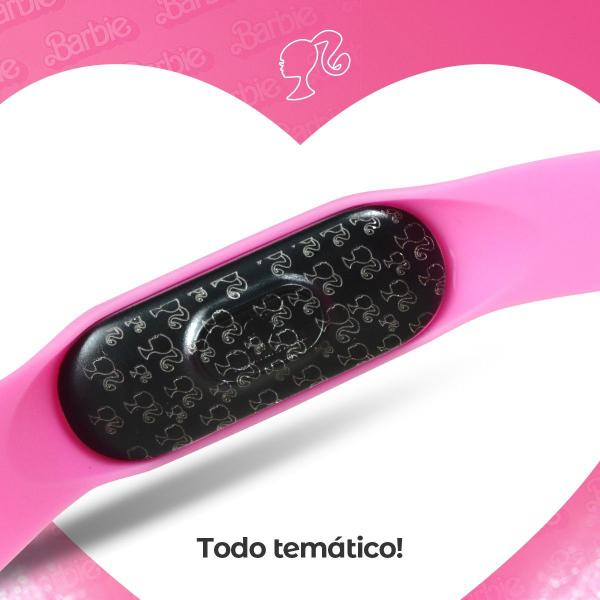 Imagem de Infantil relogio digital barbie bracelete prova d'água rosa criança silicone adolescente rosa menina