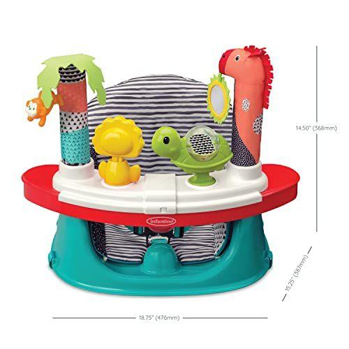 Imagem de Infantino 3-em-1 Booster Seat  Assento de atividade para bebê  Assento de reforço para  de mesa de jantar Bandeja removível