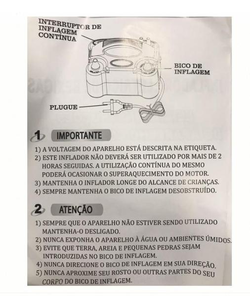 Imagem de Inflador Elétrico Balão Bexiga Bomba 2 Bicos Festa Rosa 220v