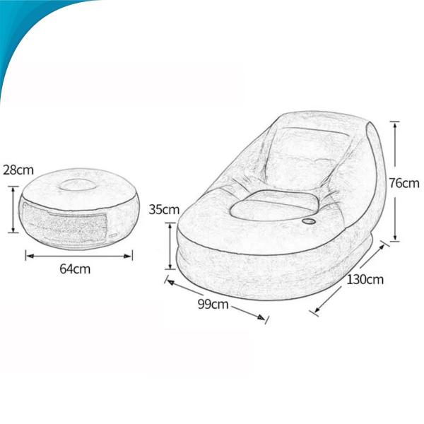 Imagem de Inflável Sofá Compacto Para Viagens Com Enchimento Rápido E Fácil Armazenamento Ideal Para Presente Pronta Entrega