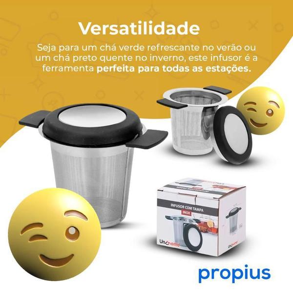 Imagem de Infusor Chá Coador Em Aço Inoxidável Tipo Cesta Silicone Tea