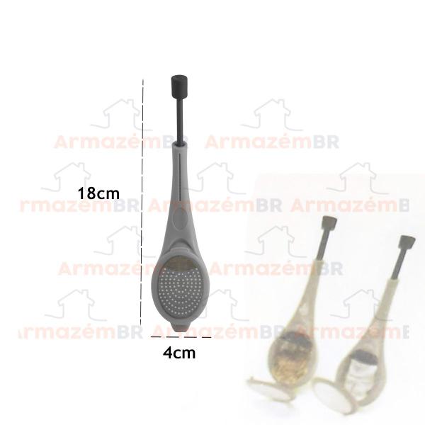 Infusor Coador Filtro Porta Chá Ervas Sachê Com Prensadora Plástico - SF20379 Mimo Style Imagem de Infusor Coador Filtro Porta Chá Ervas Sachê Com Prensadora Plástico - SF20379 Mimo Style