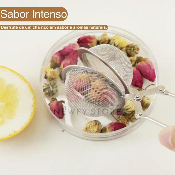 Imagem de Infusor De Chá Inox Coador Peneira Ervas