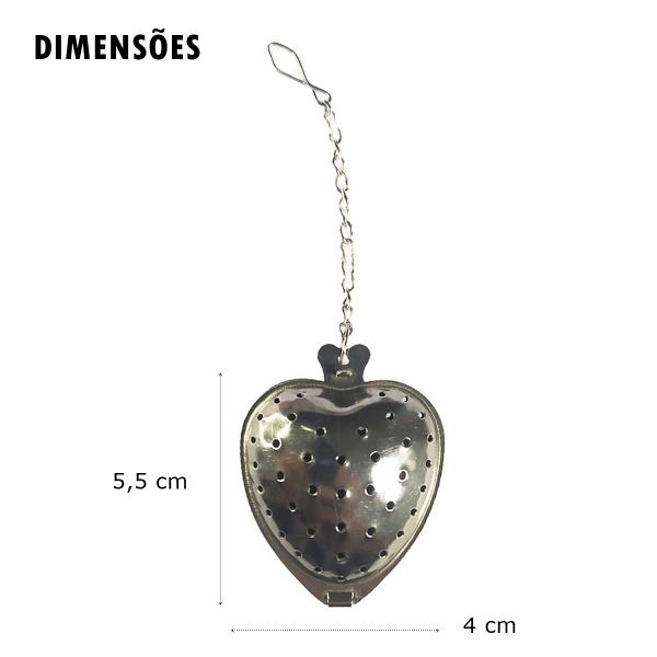Infusor para Chá Coração Inox Premium - Rocha Saúde Imagem de Infusor para Chá Coração Inox Premium