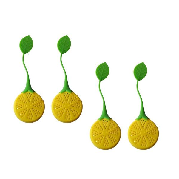 Infusores de chá jogo com 4 unidades de silicone mod. limão. - wincy Imagem de Infusores de chá jogo com 4 unidades de silicone mod. limão.