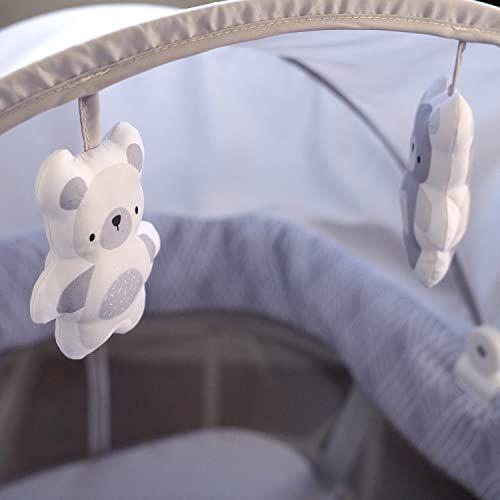 Imagem de Ingenuity Lullanight Bassinet Calmante para Bebê com Rodas de Travamento e Luz Noturna, Recém-nascido a 5 Meses, Gem, 33.4x20.6x43.8"