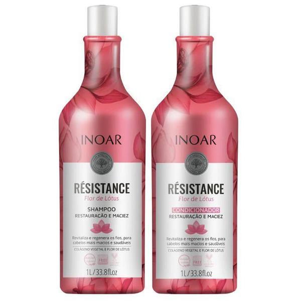 Imagem de Inoar Kit Résistance Flor de Lotus - Shampoo e Condicionador 1000ml