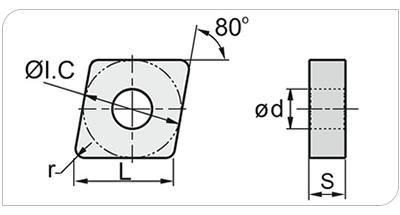 Imagem de Inserto metal duro cnmm 190612 p25 brassinter (10pçs)