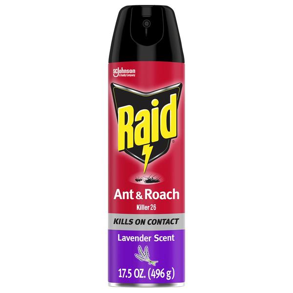 Imagem de Inseticida Raid Ant & Roach Killer Spray com aroma de lavanda 500 ml