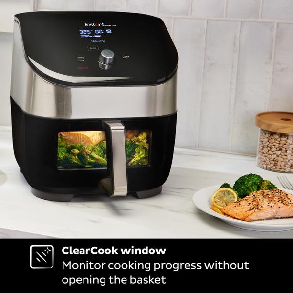 Imagem de Instant Vortex Plus Forno de Fritadeira a Ar de 6 Litros, Dos Fabricantes de Panela Instantânea com Tecnologia de Apagamento de Odor, Janela de Cozinha ClearCook, App com mais de 100 Receitas, Cesta Única, Aço Inoxidável