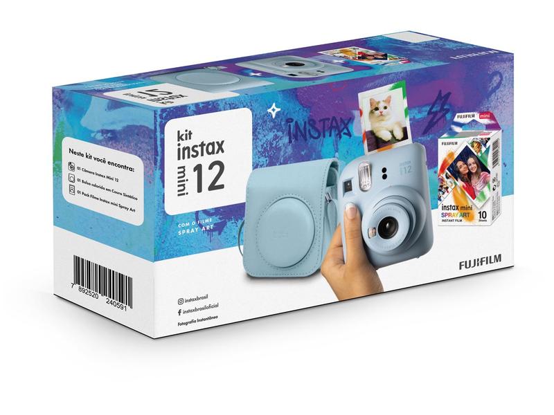 Imagem de Instax Mini 12 Fujifilm Azul Candy com Pack de 10 Fotos e Bolsa