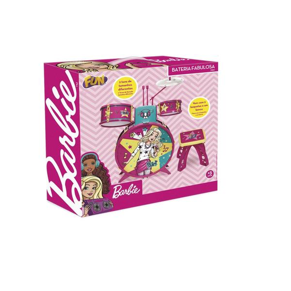 Imagem de Instrumento Musical Bateria Infantil Barbie Fabulosa - Fun