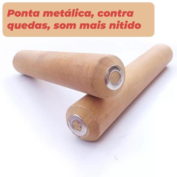 Imagem de Instrumento profissional clave madeira brinquedo musical infantil educativo