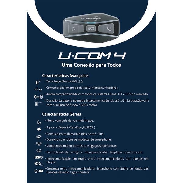 Imagem de Intercomunicador interphone ucom4tp par