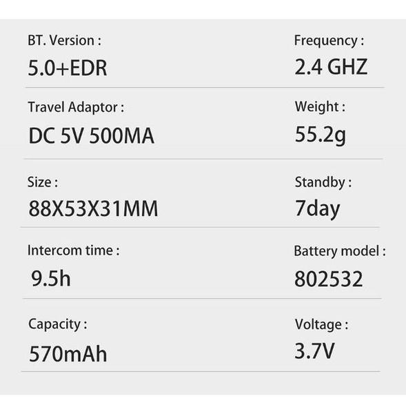 Imagem de Intercomunicador Moto Bt 5.0 Capacete 1000m T Max Pro