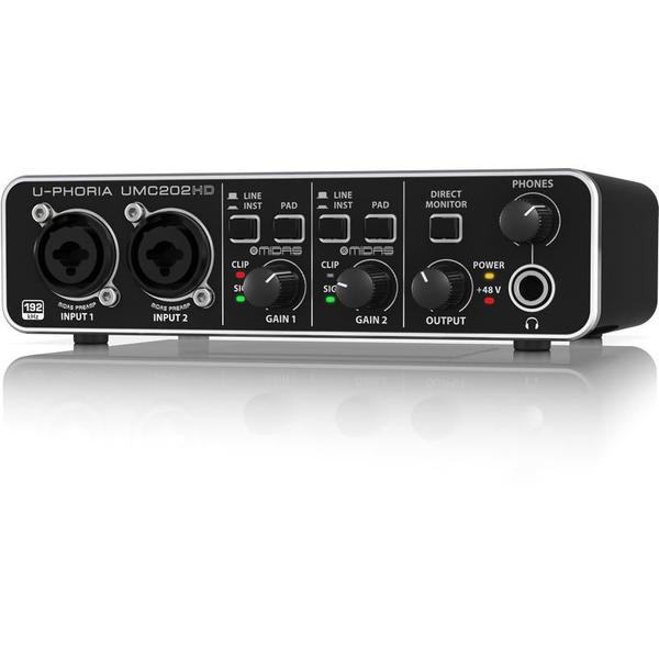 Imagem de Interface de Audio Behringer 2 canais com pré MIDAS U-Phoria UMC202HD