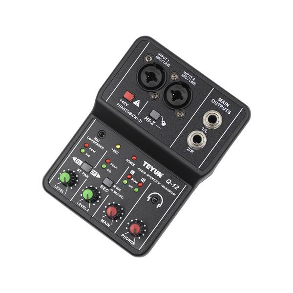 Imagem de Interface De Audio Mesa De Som Mixer Teyun Placa de Som Q-12 Gravação Usb Pc