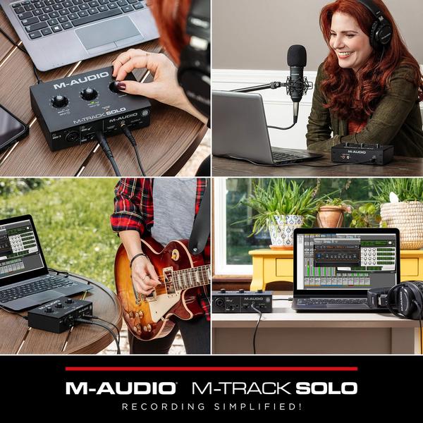 Imagem de Interface de Áudio USB M-Audio M-Track Solo - Ideal para Gravação