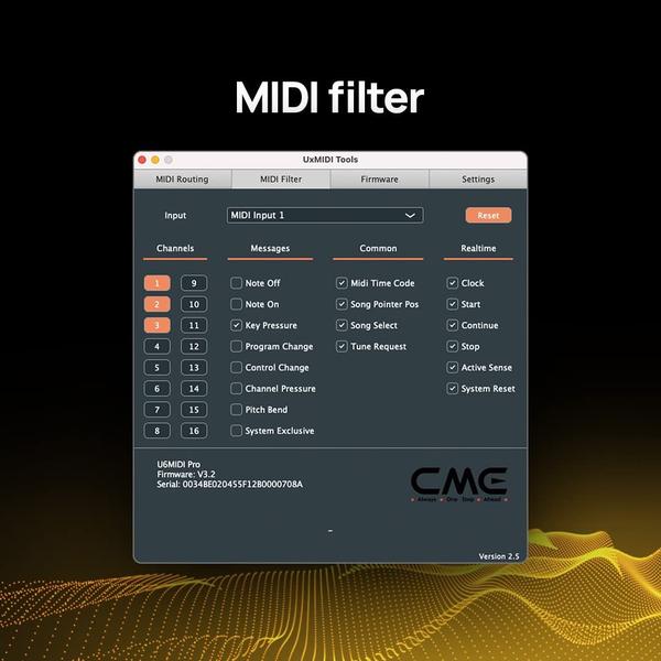 Imagem de Interface MIDI CME U6MIDI Pro com roteador, mapeador e filtro USB