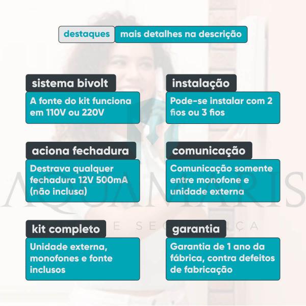 Imagem de Interfone 3 Pontos HDL Para Condomínio Casas Apartamentos Predial