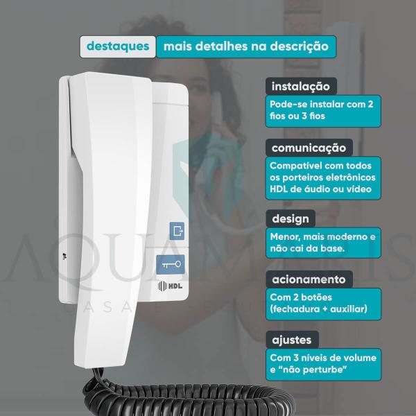 Imagem de Interfone Com Fechadura Elétrica HDL Advance C90 Cilindro Fixo 40mm