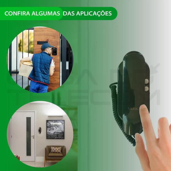 Imagem de Interfone porteiro eletronico p10 x wifi preto - AGL