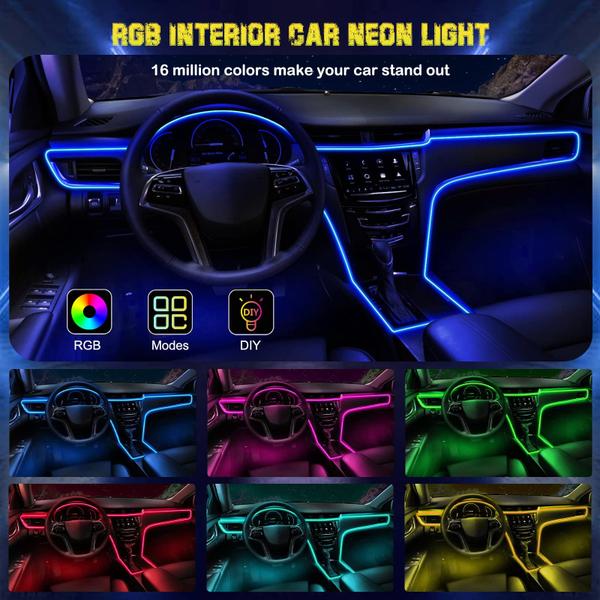 Imagem de Interior de carro LED Strip Lights Jushope RGB USB Fiber Optic