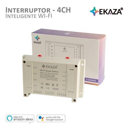 Imagem de Interruptor 4CH 4 Canais Wifi Automação Alexa Google EKAZA