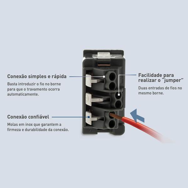 Imagem de Interruptor 4x4 Cinza 6 Teclas Com Led Pial Plus+ Legrand