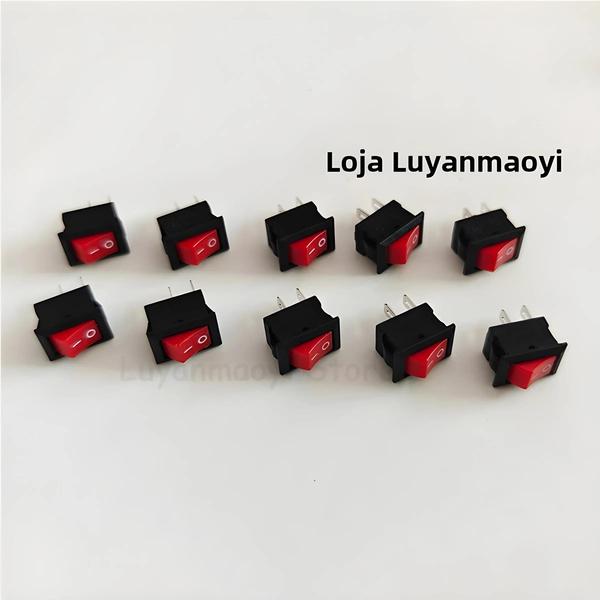 Interruptor Basculante On/Off Snap-in - 10 Peças - 3A 250V - 10x15mm Imagem de Interruptor Basculante On/Off Snap-in - 10 Peças - 3A 250V - 10x15mm
