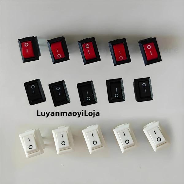 Interruptor Basculante On/Off Snap-in - 10 Peças - 3A 250V - 10x15mm Imagem de Interruptor Basculante On/Off Snap-in - 10 Peças - 3A 250V - 10x15mm