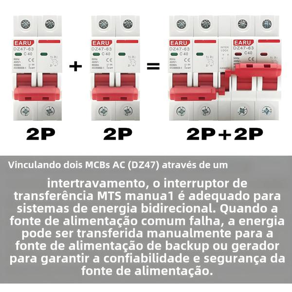 Imagem de Interruptor De Isolamento De Trilho De Proteção Contra Sobrecarga De Curto-circuito AC MCB De