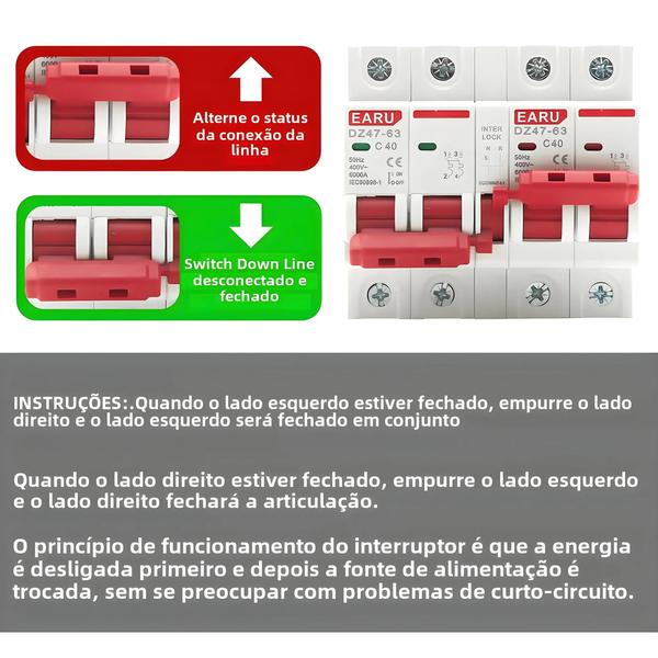 Imagem de Interruptor De Isolamento De Trilho De Proteção Contra Sobrecarga De Curto-circuito AC MCB De