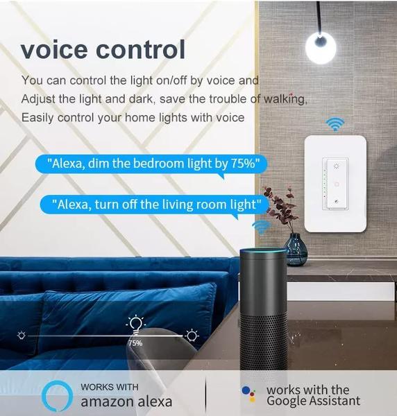 Imagem de Interruptor de luz de 3 vias Wi-Fi inteligente, funciona com Amazon Alexa Google Assistant e IFTTT, controle remoto, função de temporização sem necessidade de hub (interruptor de luz de 3 vias)