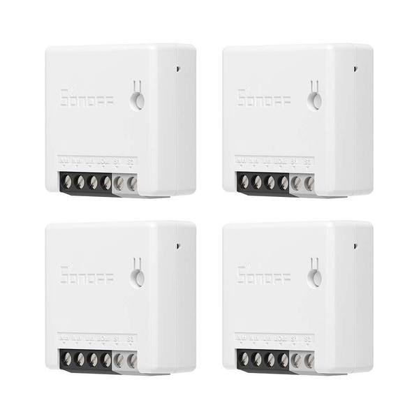 Imagem de Interruptor de luz inteligente SONOFF ZBMINI ZigBee Mini (2 vias), compatível com Alexa, SmartThings Hub, Philips Hue, Google Home e SONOFF ZBbridge, hub ZigBee 3.0 necessário, fio neutro necessário pacote com 4