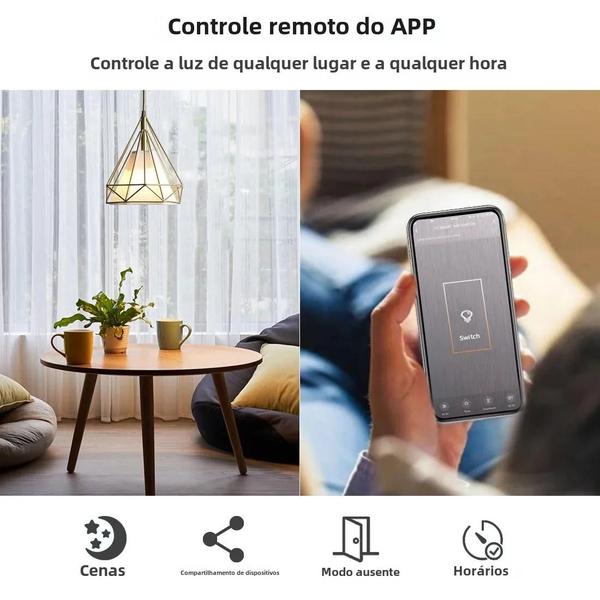 Imagem de Interruptor de Luz Inteligente Wi-Fi Tuya - 120V - Necessário Fio Neutro