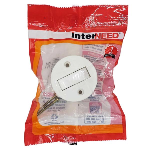 Imagem de Interruptor de luz sobrepor branco 1 tecla simples 10A 250V 047674 InterNEED