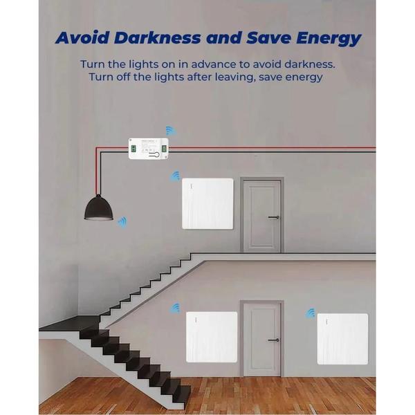 Imagem de Interruptor de Luz Wi-Fi Inteligente com App Tuya e Receptor RF 433MHz