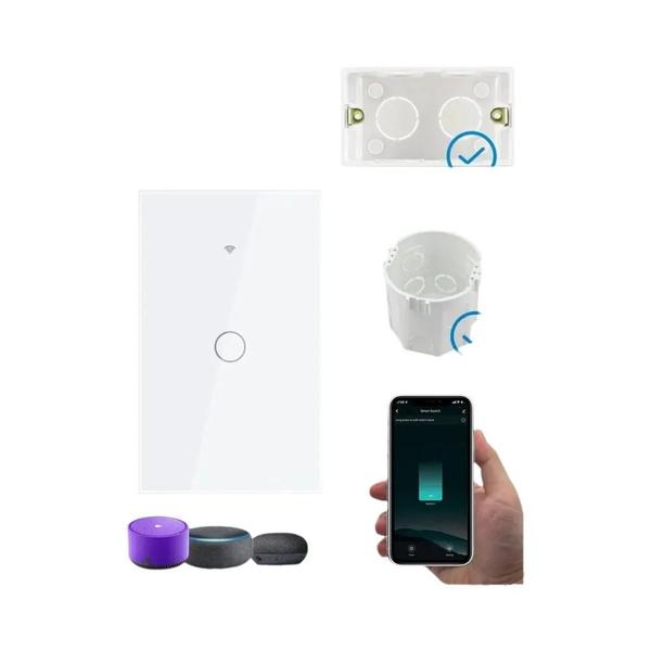 Imagem de Interruptor de Luz Wi-Fi Inteligente Tuya - RF433 - Funciona com Alexa (Fio Neutro Opcional)