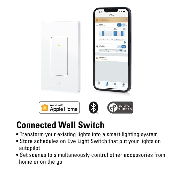 Imagem de Interruptor de parede conectado Eve Light Switch Single Apple HomeKit