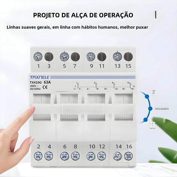 Imagem de Interruptor De Transferência Manual De Energia Dupla 40A 63A MTS Disjuntor De Isolamento 1P 2P 3P 4P