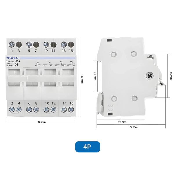 Imagem de Interruptor De Transferência Manual De Energia Dupla 40A 63A MTS Disjuntor De Isolamento 1P 2P 3P 4P