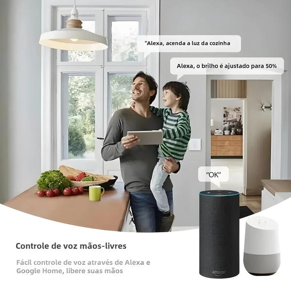 Imagem de Interruptor Dimmer LED WiFi Inteligente - Compatível com Alexa, Google Home e Tuya/Smart Life