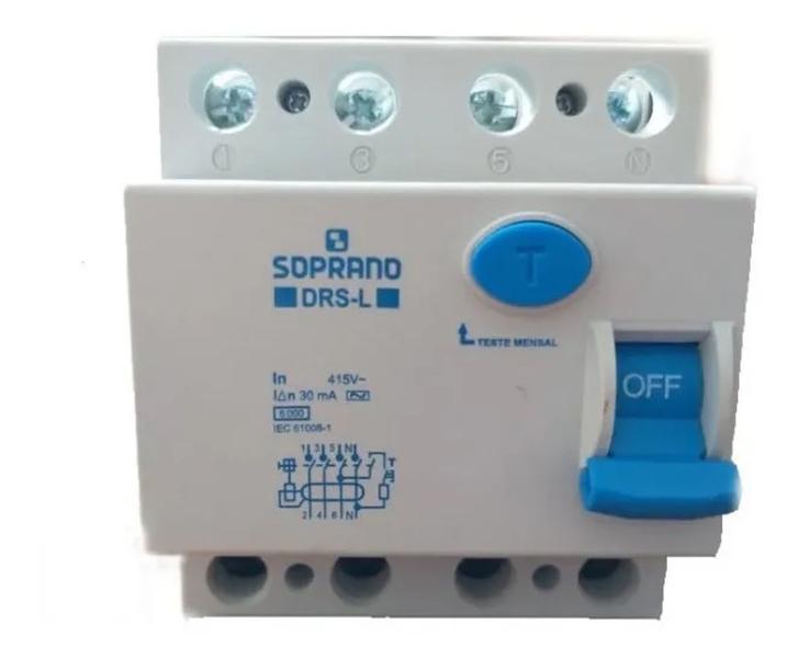 Imagem de Interruptor Dr Tetrapolar 40a 30ma Soprano DRS- L 