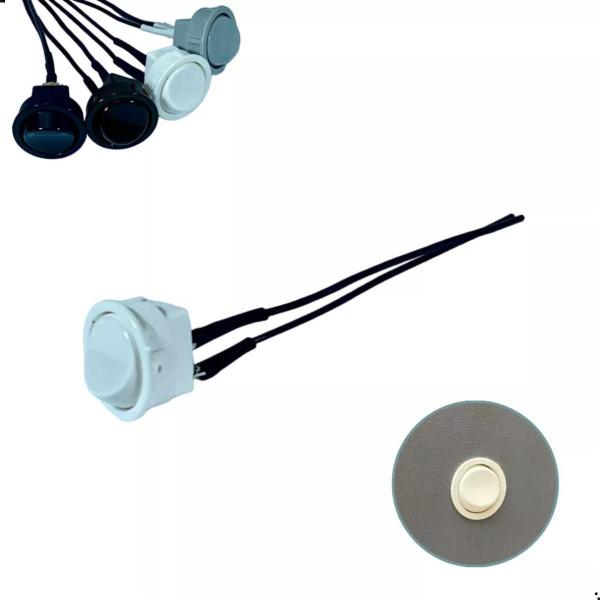 Interruptor Gota Redondo Branco 2 Pinos Com Cabo 10Cm - Led Line Imagem de Interruptor Gota Redondo Branco 2 Pinos Com Cabo 10Cm